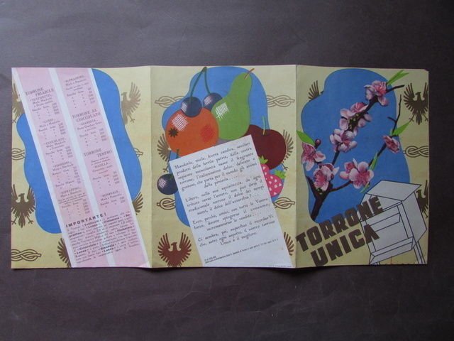 Pieghevole Pubblicit‡ Torrone Unica Autarchia 1939 Dolci Grafica