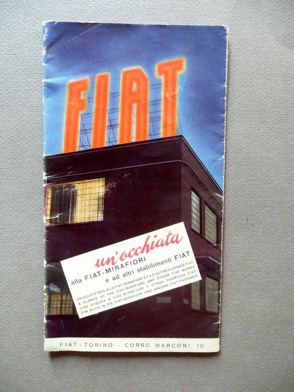 Pieghevole Pubblicitario Fiat Torino Mirafiori Industria Pianta Anni '50 Gros