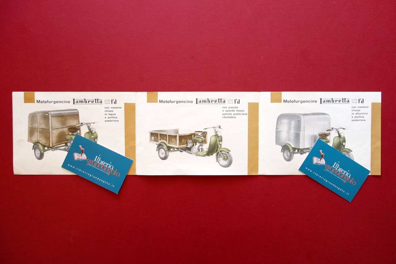 Pieghevole Pubblicitario Lambretta Motofurgoncino 125 FD 1953 Illustrato Moto | Immagine principale