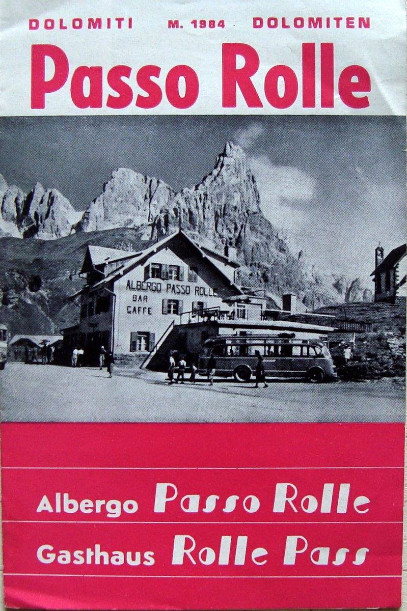 Pieghevole Turismo Passo Rolle Dolomiti sports invernali