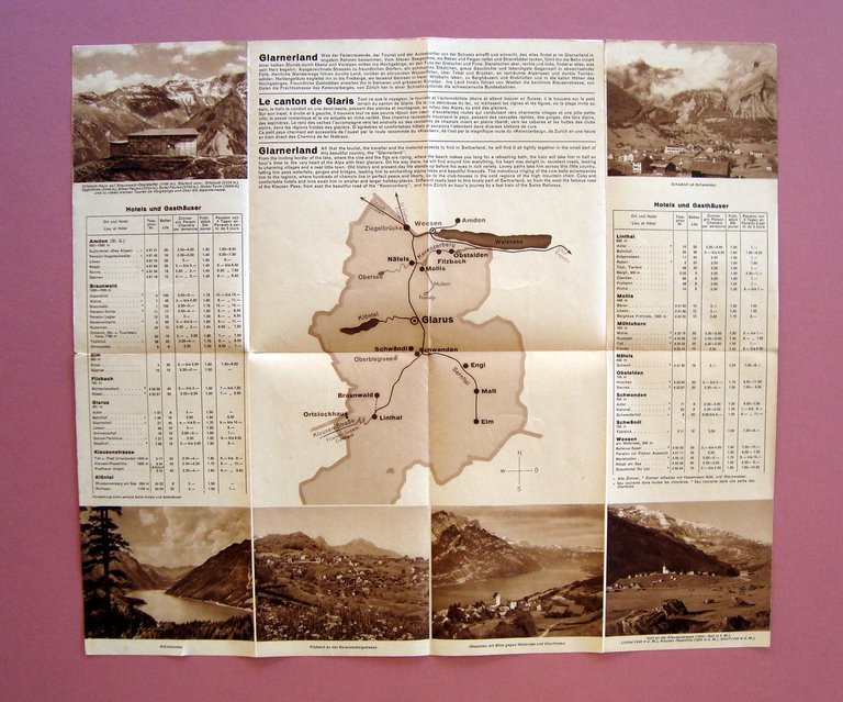 Pieghevole Turistico Braunwald Svizzera bella carta fotografica