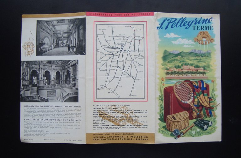 Pieghevole turistico San Pellegrino Terme 1954 Ente Turismo Bergamo