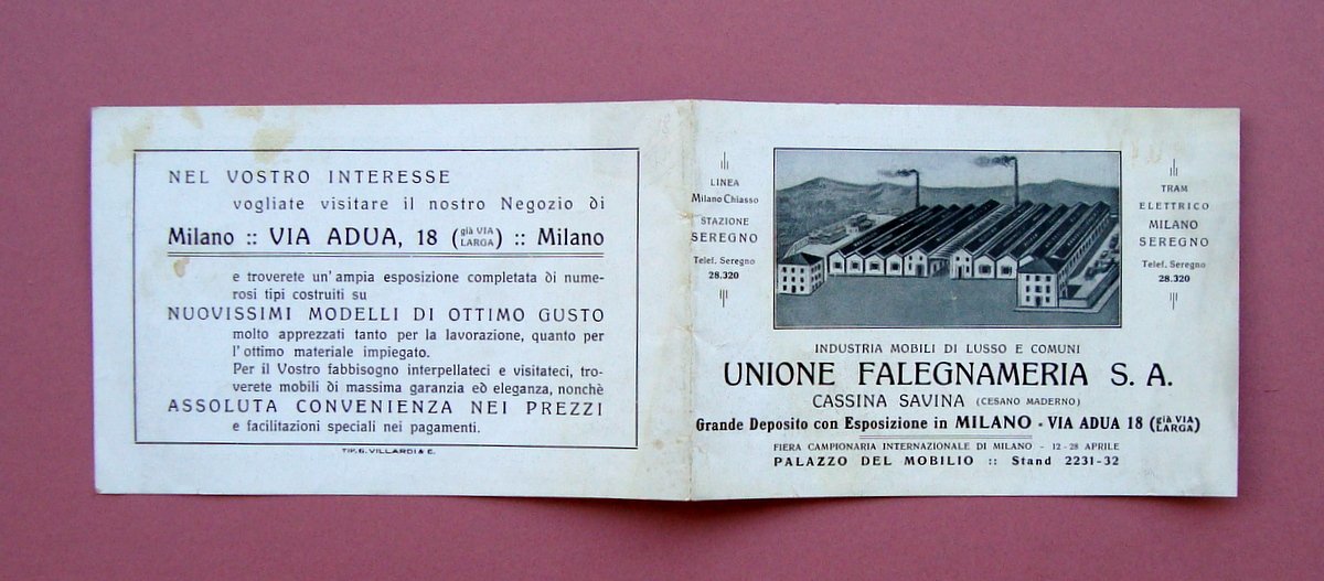 Pieghevole Unione Falegnameria S.A Cassina Savina Cesano Maderno Mobili