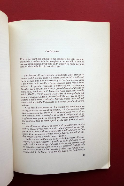 Pier Lodovico Rupi Architettura e Antropologia Edizioni Medicea Firenze 1981