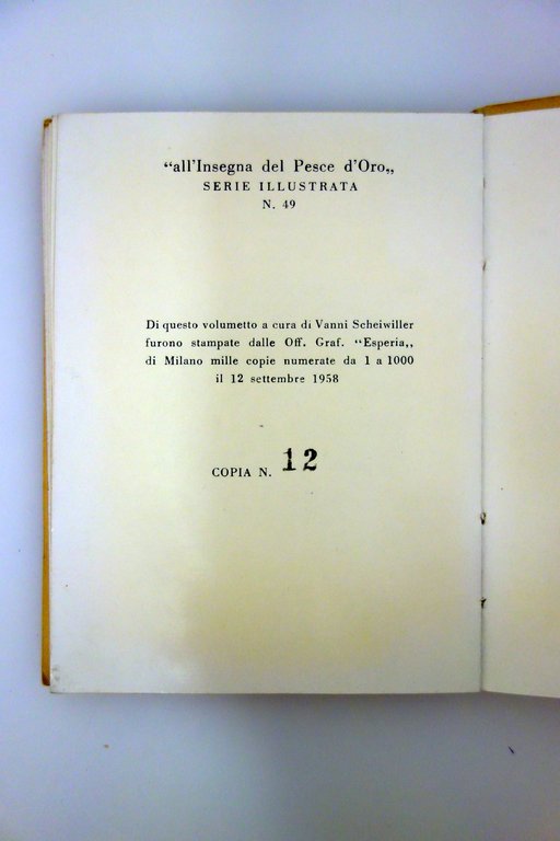 Piero Jahier Arte Alpina Scheiwiller Milano 191958 Autografo Fascetta Ed.