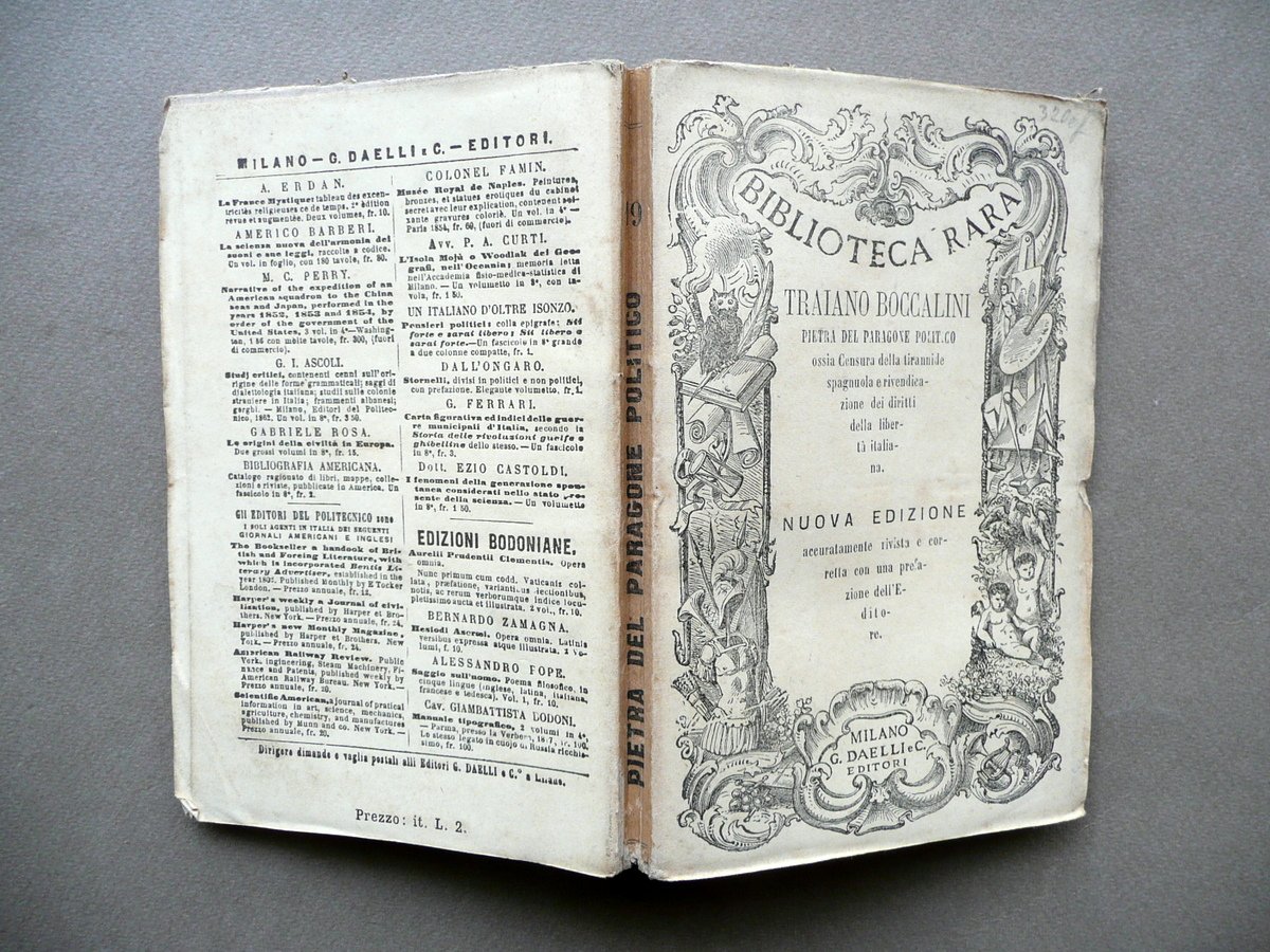 Pietra del Paragone Politico T. Boccalini Daelli Milano 1863 Biblioteca … | Immagine principale