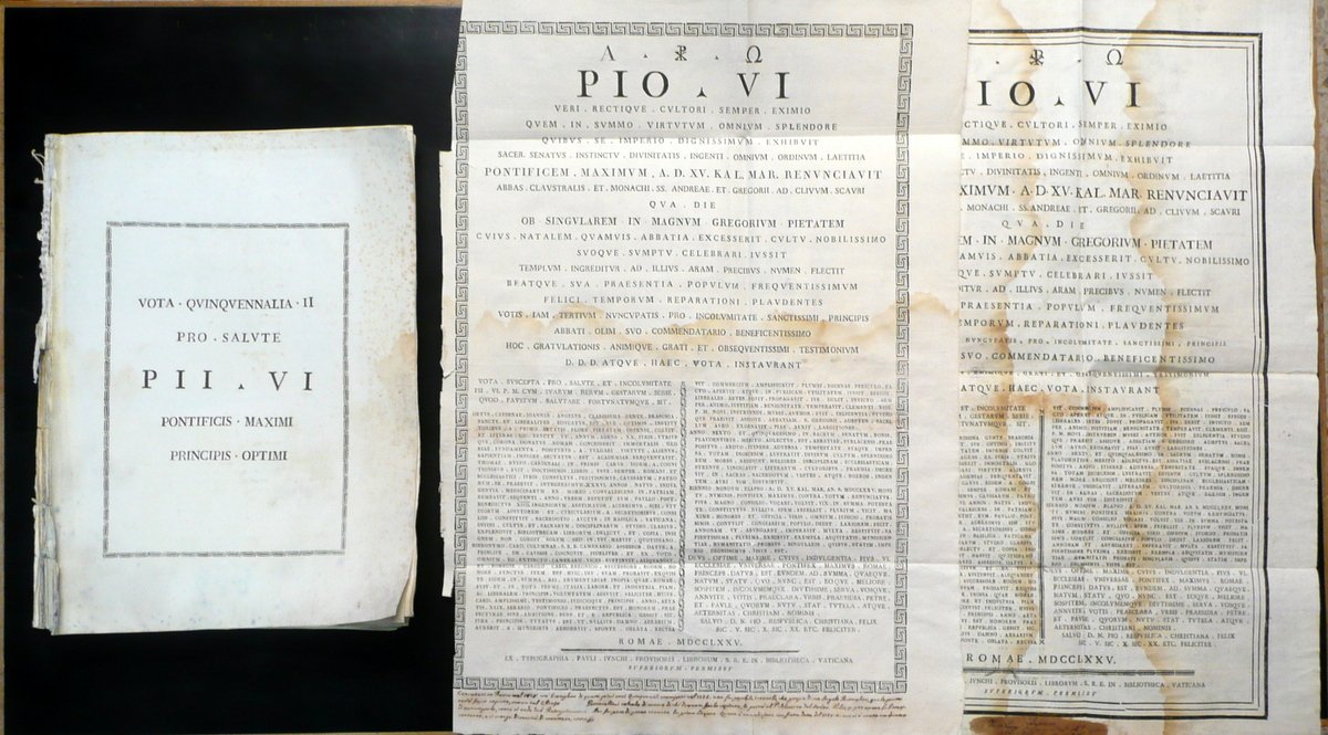 Pio VI Vota Quinquennalia Braschi Cesena Angelo Battaglini Rimini Autografi … | Immagine principale