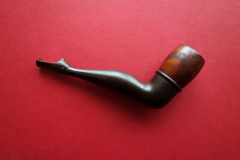 Pipa in Radica Gamba Femminile con Scarpetta Originale d'Epoca '800