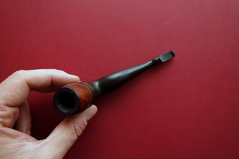 Pipa in Radica Gamba Femminile con Scarpetta Originale d'Epoca '800