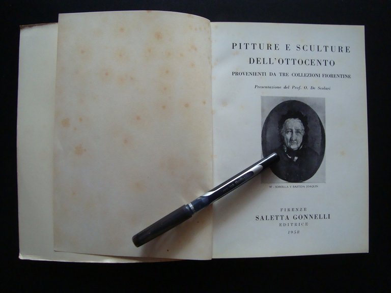 PITTURE E SCULTURE DELL'OTTOCENTO 1958 SALETTA GONNELLI ED COLLEZIONI FIORENTINE