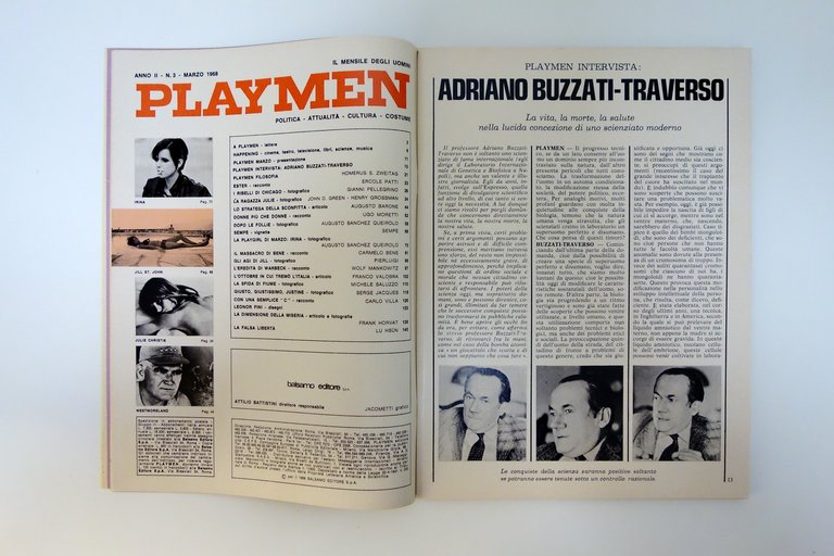 Playmen Anno II N. 3 Marzo 1968 Carmelo Bene Michaux …