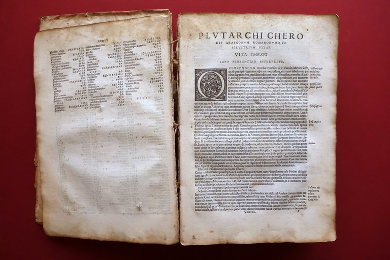 Plutarchi Chaeronei Graecorum Romanorumque Illustrium Vitae Rabanis Venezia 1538