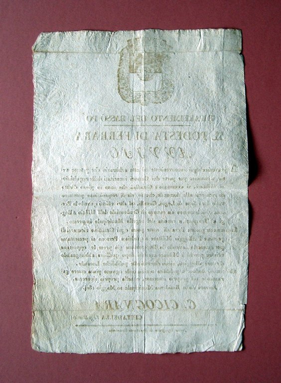 Podest‡ di Ferrara 1814 avviso requisizioni alloggi militari Dip. Basso … | Immagine Gallery 2