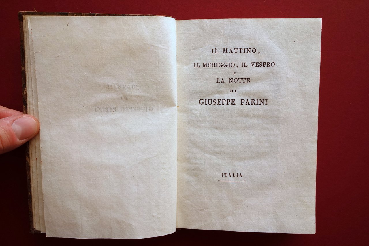 Poemetti di Giuseppe Parini Mattino Meriggio Vespro Notte Italia 1803