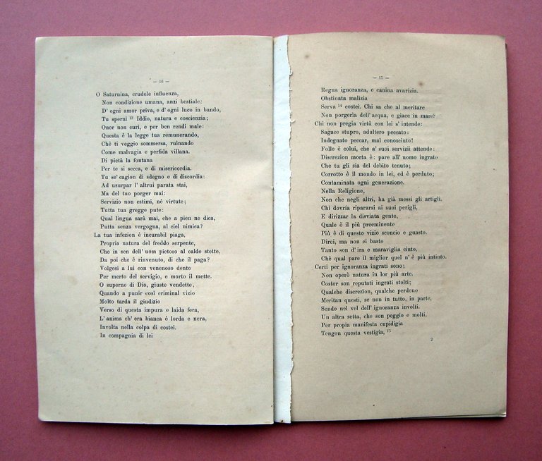 Poesie Inedite Niccolò Cieco 1867 per nozze Tip Immacolata Modena …