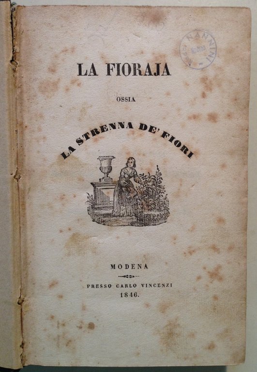 Poesie La Fioraia ossia La Strenna dei Fiori Carlo Vincenzi …