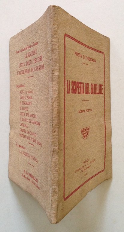 Poeta di Toscana Scoperta del Satellite Scienza Poetica Tip Morelli …