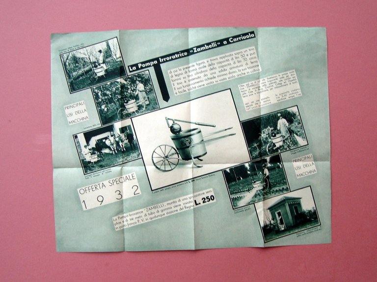 Pompa Zambelli Pieghevole Pubblicitario 1932 | Immagine Gallery 2