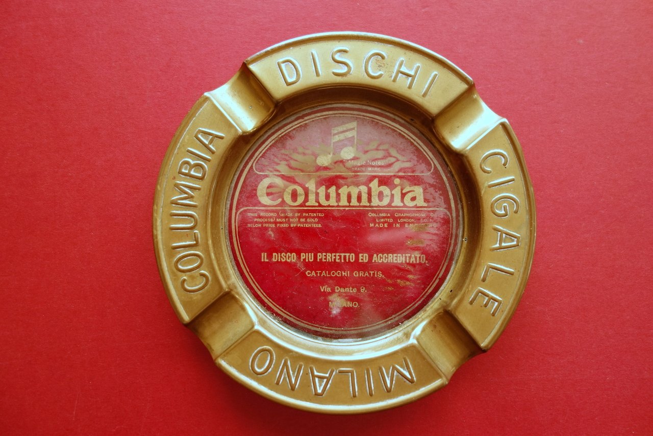 Posacenere Dischi Columbia Cigale Milano Via Dante Anni '20 Raro … | Immagine principale