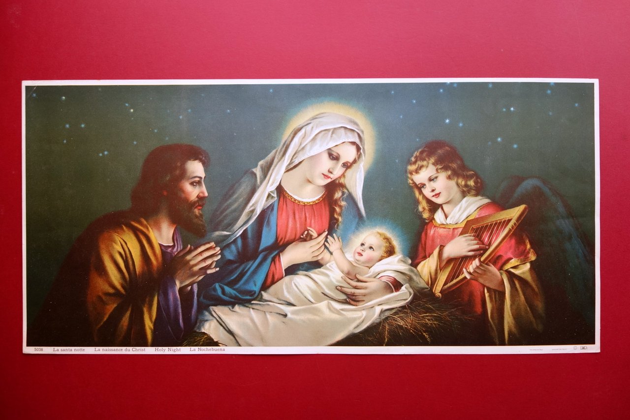 Poster a Colori La Santa Notte Nascita di Cristo Anni …