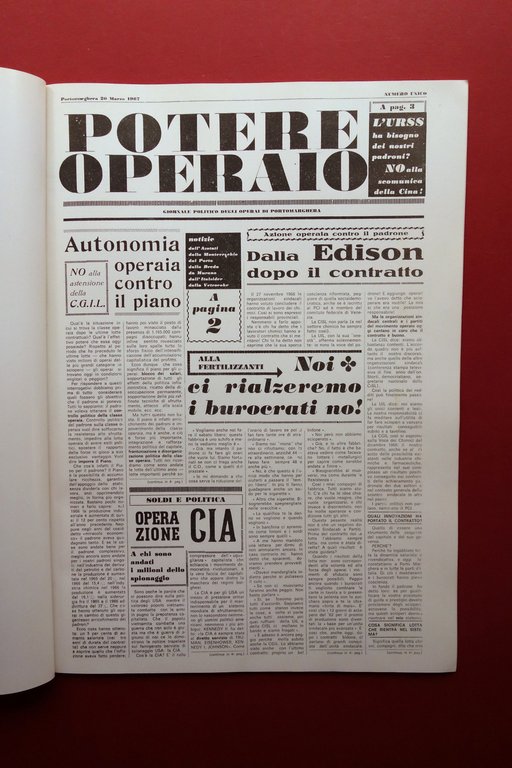 Potere Operaio Ristampa della Raccolta Completa 1967-69 Calusca Padova 1980 …