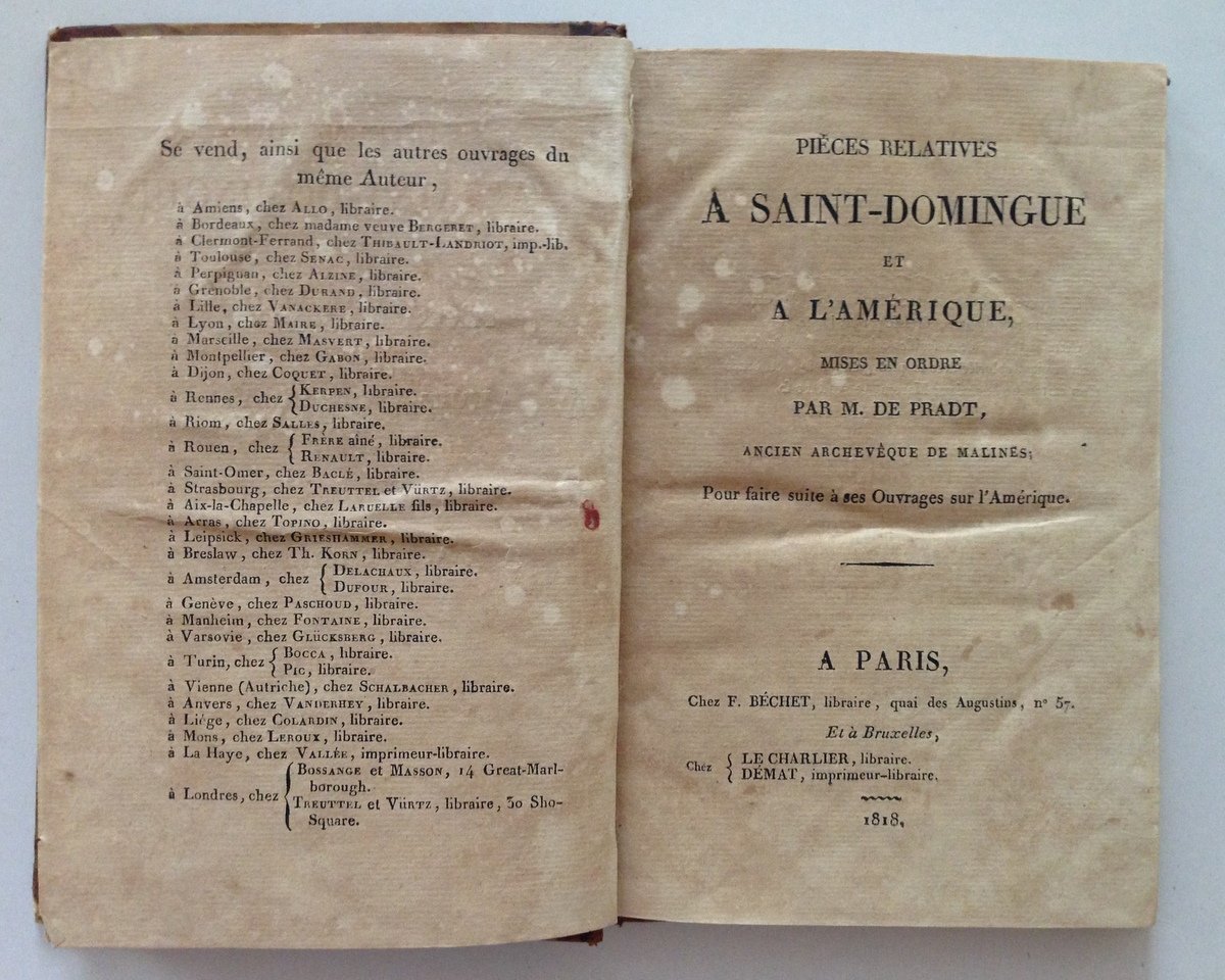 PRADT PIECES RELATIVES A SAINT DOMININGUE ET L'AMERIQUE MISES EN …