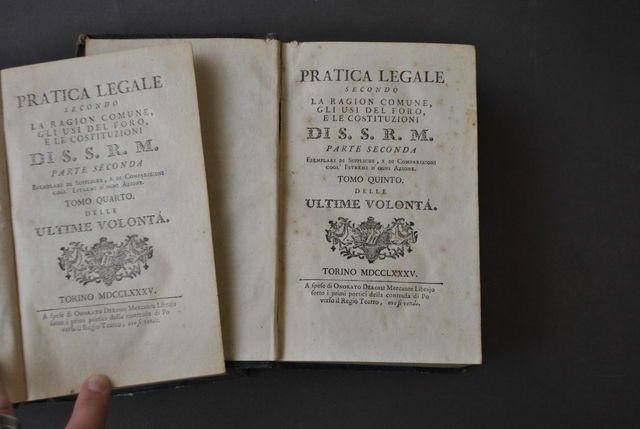 Pratica Legale Suppliche Comparizioni Ultime Volont‡ Derossi Torino 1785
