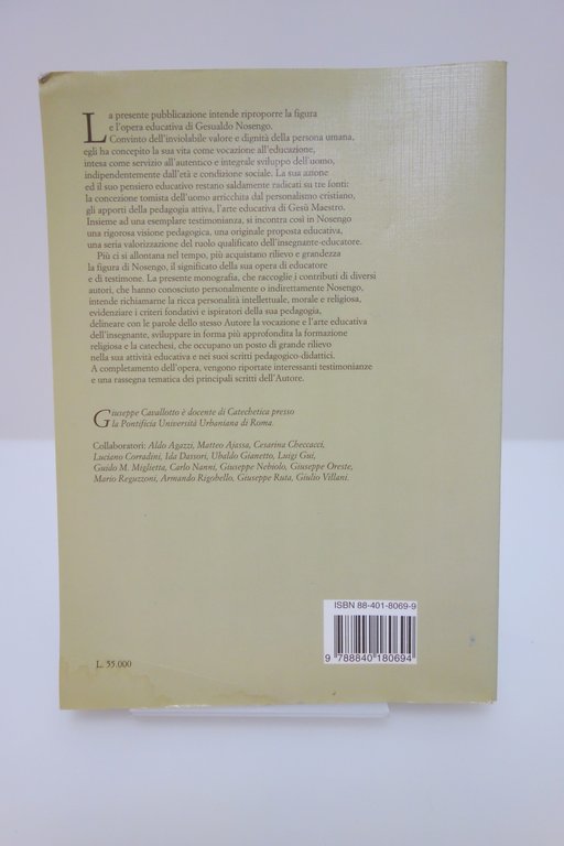 PRIMA LA PERSONA GESUALDO NOSENGO EDUCAZIONE CAVALLOTTO SODANO URBANIANA 2000