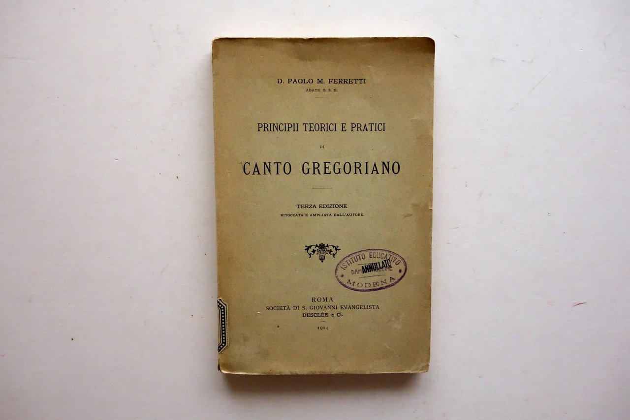 Principi Teorici e Pratici di Canto Gregoriano M. Ferretti Desclee … | Immagine principale