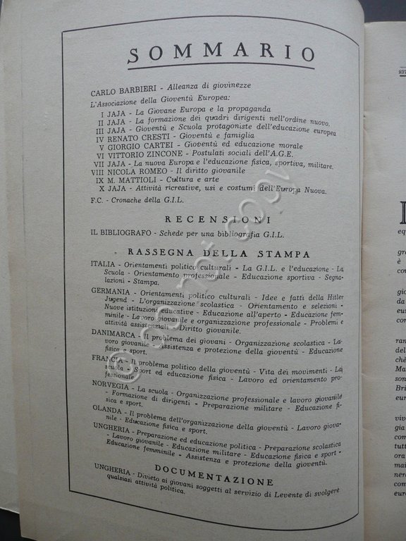 Problemi della Giovent˘ Mensile Anno II Numero 23-24 Ottobre 1942 …