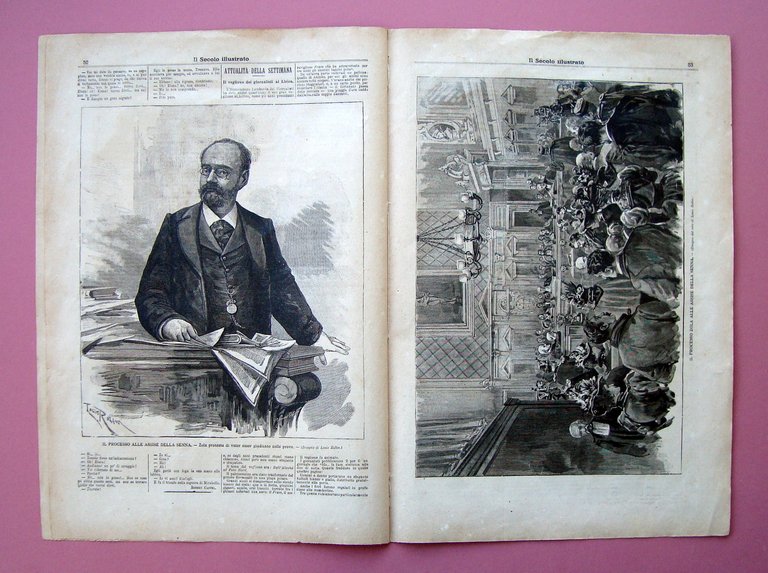 Processo Zola Veglione giornalisti Lirico Milano Il Secolo Illustrato 13/271898