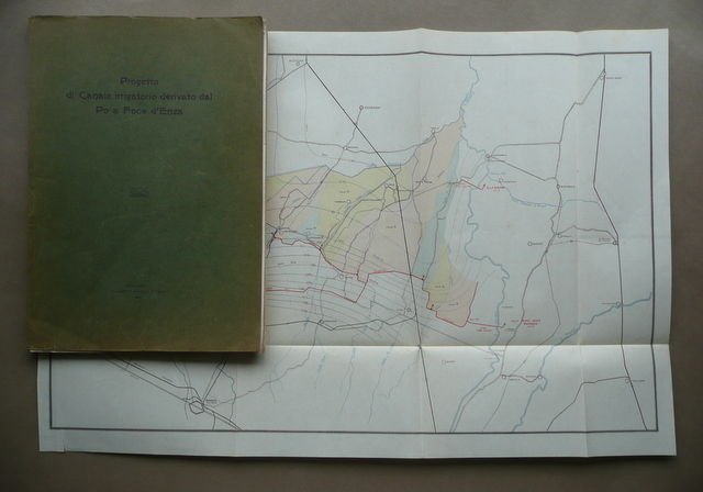 Progetto Canale Irrigatorio Derivato Po Foce D'Enza Brescello Novellara 1924