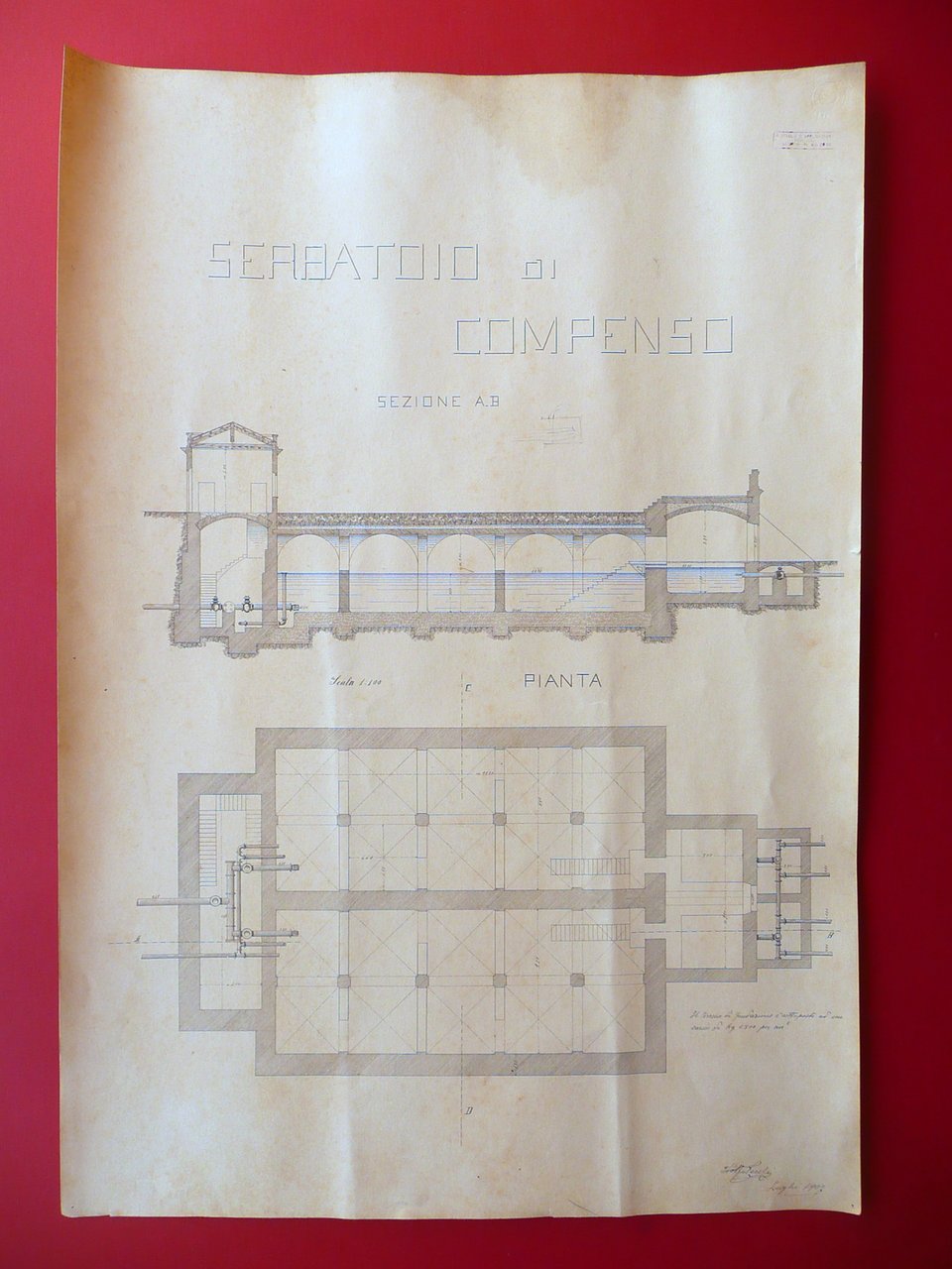 Progetto Disegno China Serbatoio di Compenso Sezione A-B Pianta Scala …