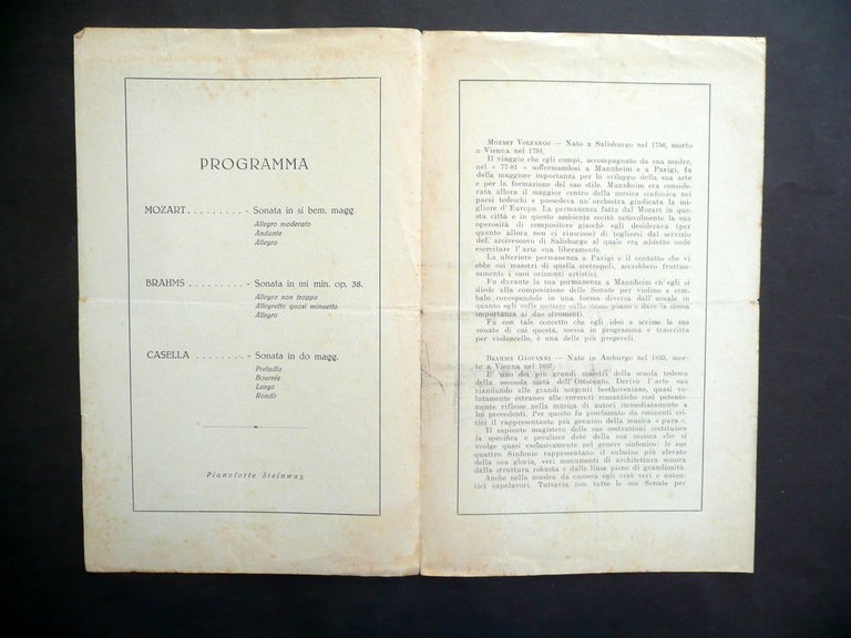 Programma Liceo Musicale Martini Bologna Concerto Mazzacurati Vidusso 1941