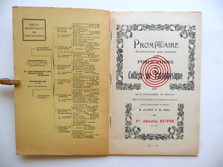 Promptuaire Recapitulatif Cahiers du College de Pataphysique Ex Libris P. …