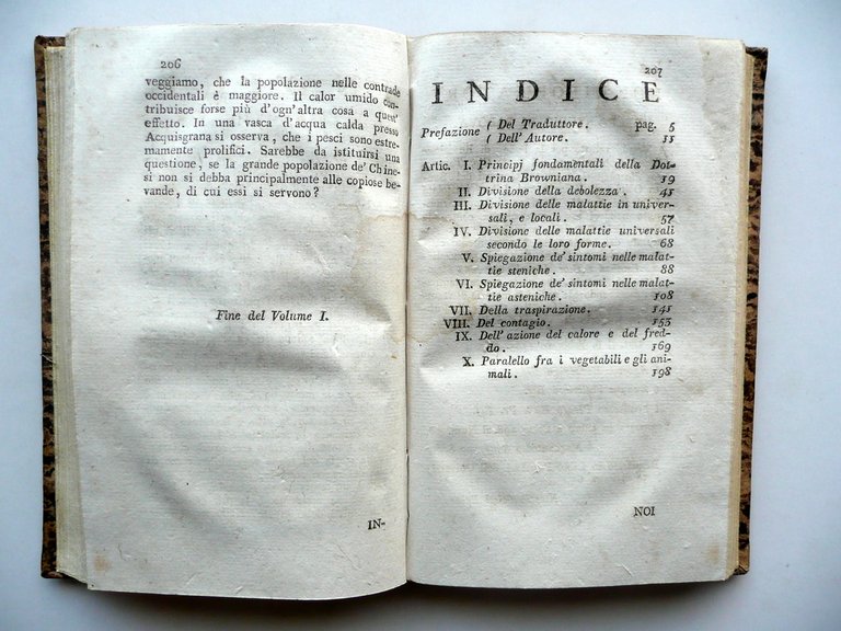 Prospetto Dilucidazione Conferma Dottrina Medica Brown Weikard 1796 2 Volumi