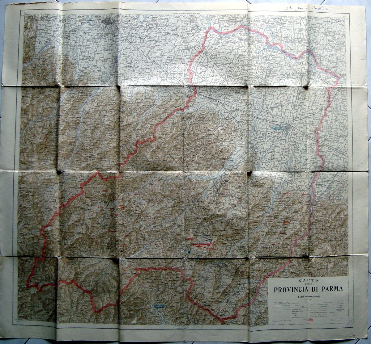 Provincia Parma grande carta IGM 1929 scala chilometrica 1:100000 | Immagine principale