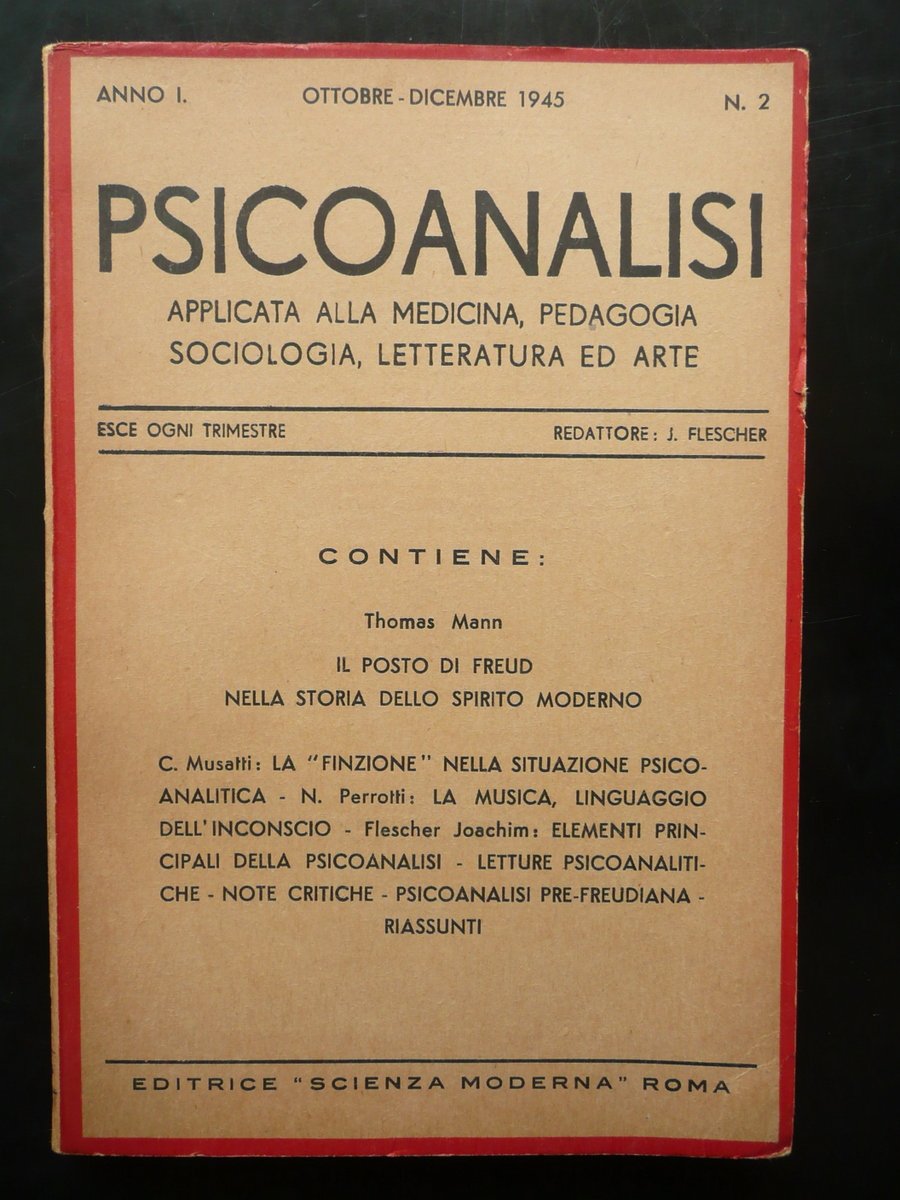 PSICOANALISI APPLICATA MEDICINA PEDAGOGIA SOCIOLOGIA LETTERATURA FLESCHER 1945