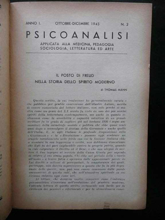 PSICOANALISI APPLICATA MEDICINA PEDAGOGIA SOCIOLOGIA LETTERATURA FLESCHER 1945