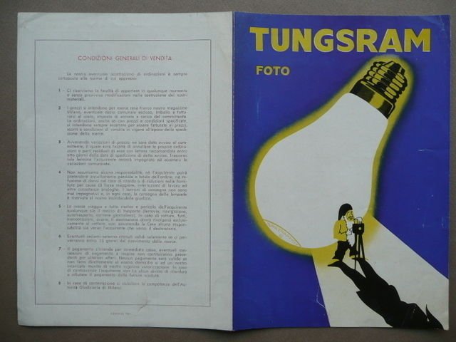 Pubblicit‡ Brossura Tungsram Fotografia Lampade Prese Ingrandimenti 1955 Prezzi