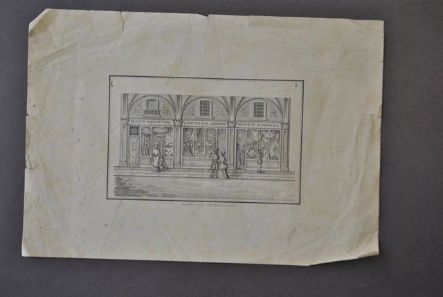 Pubblicit‡ Litografia Negozio Manifattura Biancheria Cortivo Boscaro Padova 1800