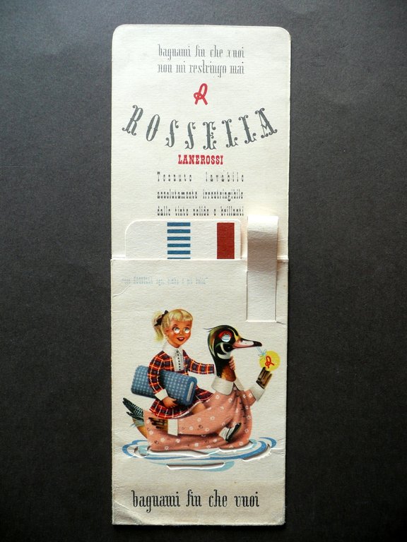 Pubblicit‡ Mobile Lane Rossi Vicenza Rossella Tessuto Lavabile Anni '50