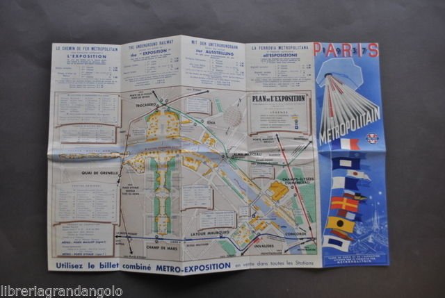 Pubblicit‡ Parigi Linea Ferroviaria Metropolitana Metropolitain Esposizione 1937