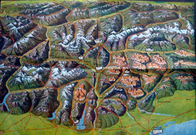 Pubblicit‡ turistica Dobbiaco Vipiteno Merano Bolzano Pordoi Dolomiti 1938 | Immagine Gallery 2