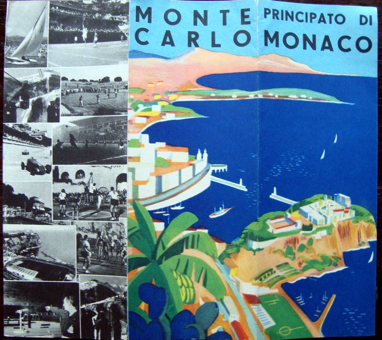 Pubblicit‡ turistica PRINCIPATO DI MONACO MONTECARLO anni '50