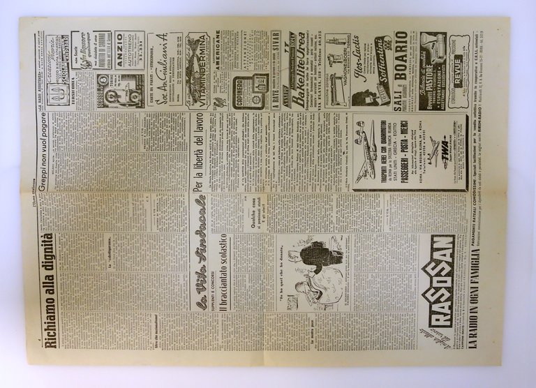 Pubblicità Propaganda Politica Votate per l'Uomo Qualunque Anni '40 Qualunquismo