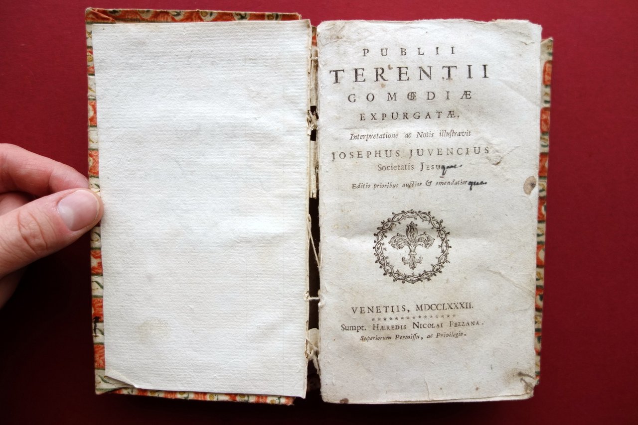 Publii Terentii Comoediae Expurgatae Juvencius Pezzana Venetiis 1782 Terenzio