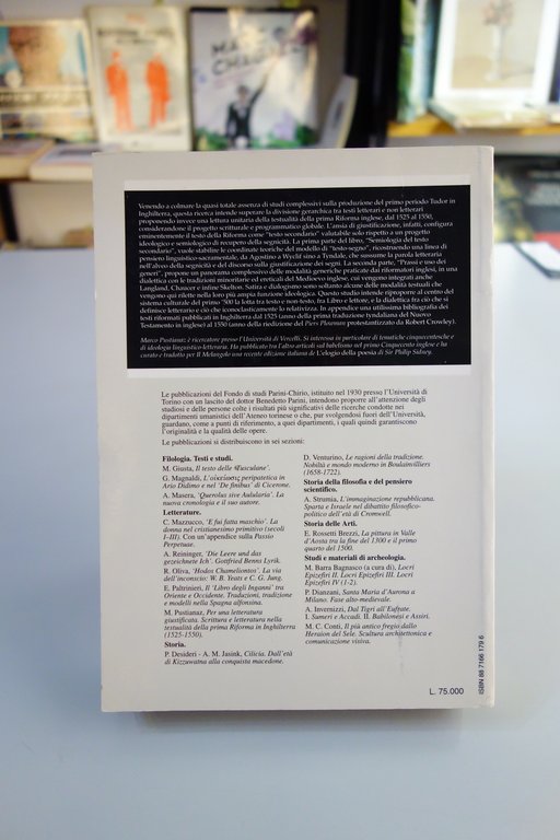 PUSTIANAZ PER UNA LETTERATURA GIUSTIFICATA SCRITTURA PRIMA RIFORMA INGHILTERRA