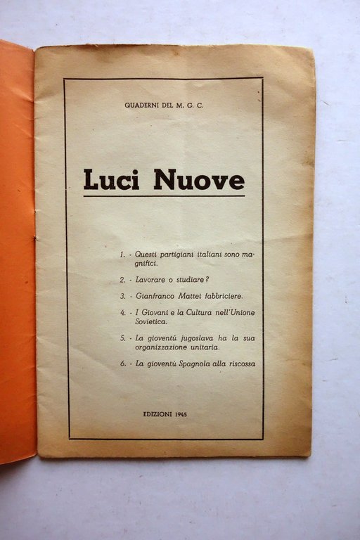 Quaderni del Movimento Giovanile Comunista Firenze Luci Nuove Edizioni 1945 … | Immagine Gallery 3