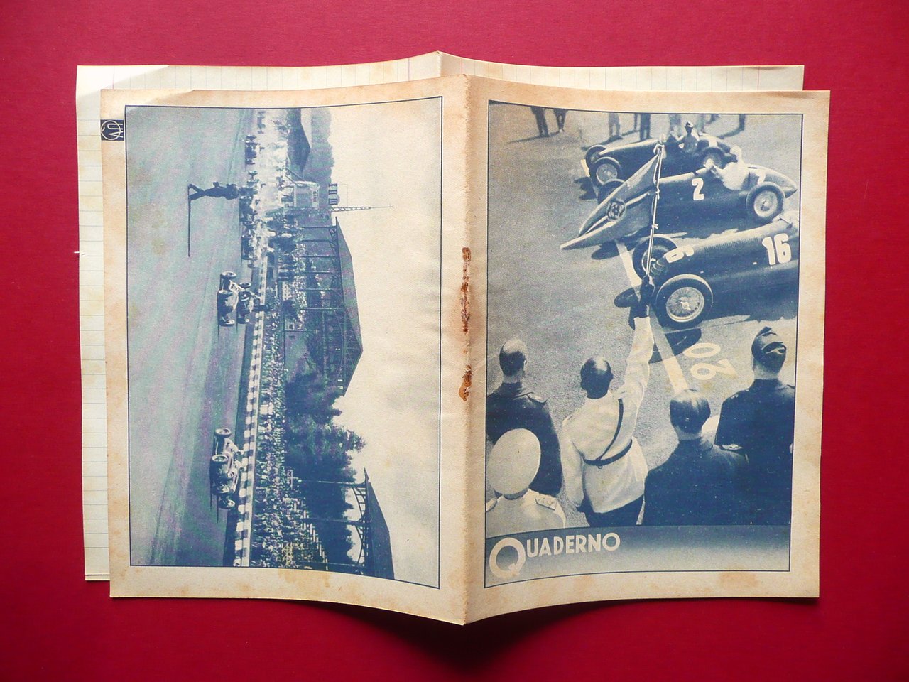 Quaderno di scuola anni '30 non usato automobilismo sport
